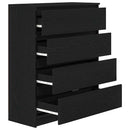 skænk 80x35x99 cm konstrueret træ sort egetræsfarve