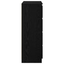 skænk 80x35x99 cm konstrueret træ sort egetræsfarve