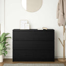 skænk 100x35x76 cm konstrueret træ sort egetræsfarve