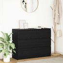 skænk 100x35x76 cm konstrueret træ sort egetræsfarve