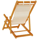 sammenklappelig strandstol med armlæn akacietræ&Textilene creme