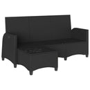 loungestol med hynder og lænefunktion L-formet polyrattan sort