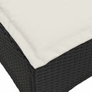 loungestol med hynder og lænefunktion L-formet polyrattan sort