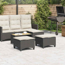 havestole med hynder 2 stk. 55x55x36 cm polyrattan sort