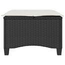 havestole med hynder 2 stk. 55x55x36 cm polyrattan sort