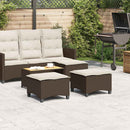 havestole med hynder 2 stk. 55x55x36 cm polyrattan brun