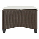 havestole med hynder 2 stk. 55x55x36 cm polyrattan brun