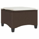 havestole med hynder 2 stk. 55x55x36 cm polyrattan brun
