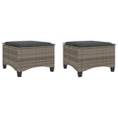 havestole med hynder 2 stk. 55x55x36 cm polyrattan grå