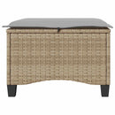 haveskamler 2 stk. med hynder 55x55x36 cm polyrattan beige