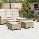 haveskamler 2 stk. med hynder 55x55x36 cm polyrattan beige