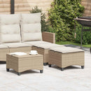 haveskamler 2 stk. med hynder 55x55x36 cm polyrattan beige