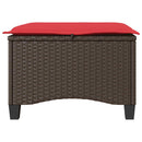 havestole med hynder 2 stk. 55x55x36 cm polyrattan brun