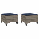 havestole med hynder 2 stk. 55x55x36 cm polyrattan grå