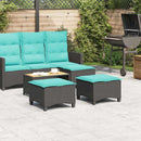 havestole med hynder 2 stk. 55x55x36 cm polyrattan sort