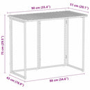 foldbart havebord 90x51x75 cm polyrattan brun