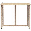 foldbart havebord 90x51x75 cm polyrattan beige