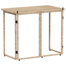 foldbart havebord 90x51x75 cm polyrattan beige