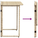 foldbart havebord 90x51x75 cm polyrattan beige