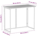 foldbart havebord 90x51x75 cm polyrattan beige