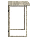 foldbart havebord 90x51x75 cm polyrattan lysegrå