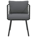 havestol med hynder polyrattan sort