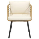 havestol med hynder polyrattan naturfarvet