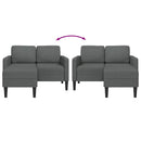 2-personers sofa med chaiselong L-formet mørkegrå 125 cm stof