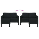 2-personers sofa med chaiselong L-formet 125 cm stof sort