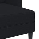 2-personers sofa med chaiselong L-formet 125 cm stof sort