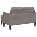 2-personers sofa med chaiselong L-formet 125 cm stof gråbrun