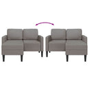 2-personers sofa med chaiselong L-formet 125 cm stof gråbrun