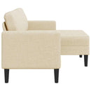2-personers sofa med chaiselong L-formet 125cm stof cremefarvet