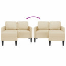 2-personers sofa med chaiselong L-formet 125cm stof cremefarvet