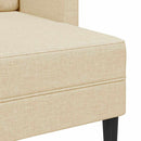 2-personers sofa med chaiselong L-formet 125cm stof cremefarvet