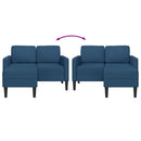 2-personers sofa med chaiselong L-formet 125 cm stof blå