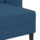 2-personers sofa med chaiselong L-formet 125 cm stof blå