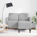 2-personers sofa med chaiselong L-formet 125 cm stof skygrå