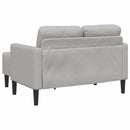 2-personers sofa med chaiselong L-formet 125 cm stof skygrå