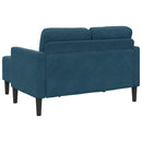 2-personers sofa med chaiselong L-formet 125 cm fløjl blå