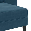 2-personers sofa med chaiselong L-formet 125 cm fløjl blå