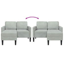 2-personers sofa med chaiselong L-formet 125 cm fløjl lysegrå