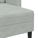 2-personers sofa med chaiselong L-formet 125 cm fløjl lysegrå
