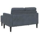 2-personers sofa med chaiselong L-formet 125 cm fløjl mørkegrå