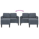2-personers sofa med chaiselong L-formet 125 cm fløjl mørkegrå