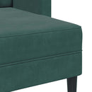 2-personers sofa med chaiselong L-formet 125 cm fløjl mørkegrøn