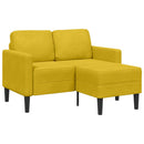 2-personers sofa med chaiselong L-formet 125 cm fløjl gul