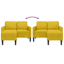2-personers sofa med chaiselong L-formet 125 cm fløjl gul