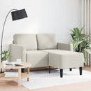 2-personers sofa med chaiselong L-formet 125 cm fløjl creme