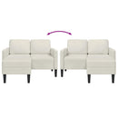 2-personers sofa med chaiselong L-formet 125 cm fløjl creme